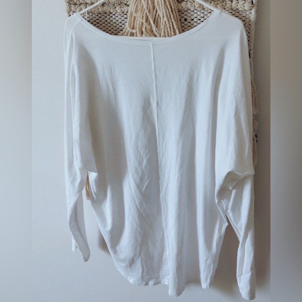 Lululemon BUNDLE Two Pima Cotton Long Sleeve Tees Ever Ready White and Green - Picture 3 of 7